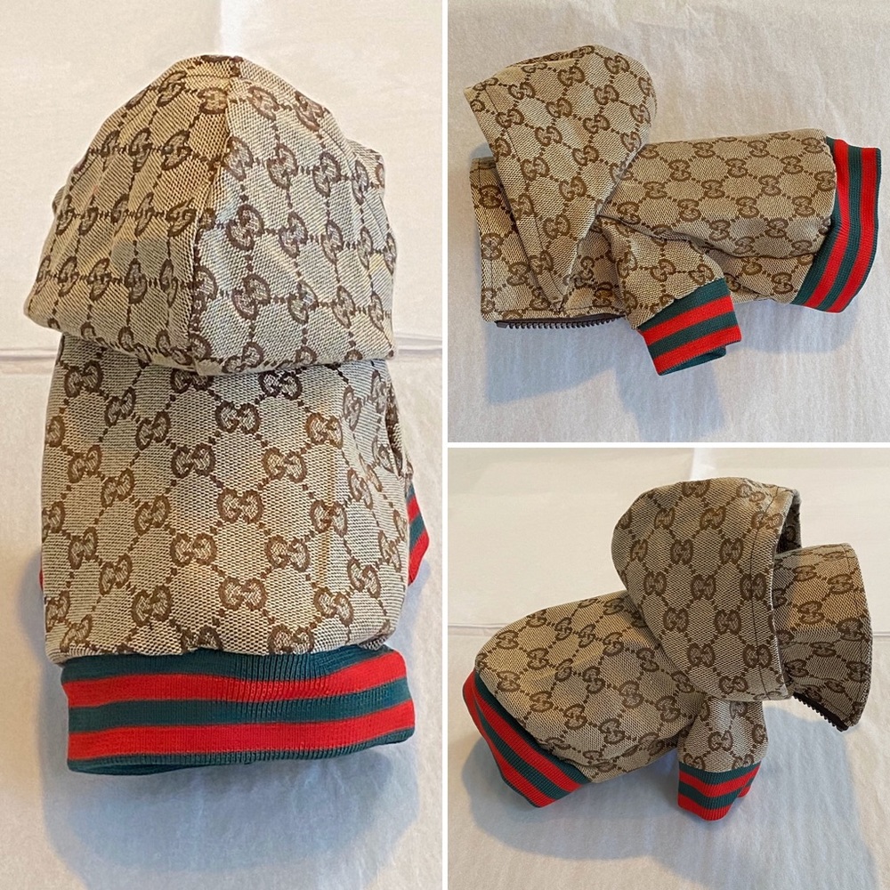 BNIP GUCCI POOCHI GG Monogram Hoodie Pet Jacket - Picture 4 of 8